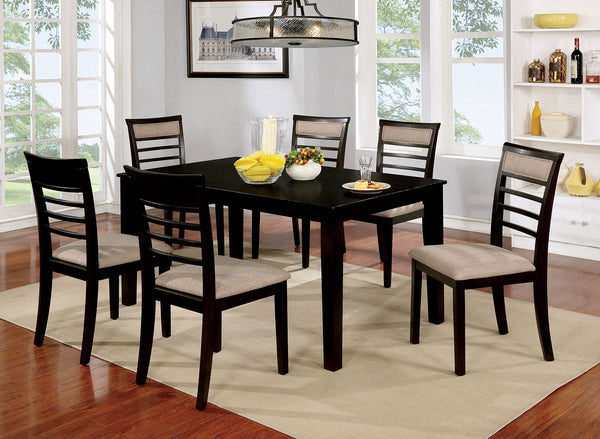 Fafnir Espresso/Beige 7 Pc. Dining Table Set