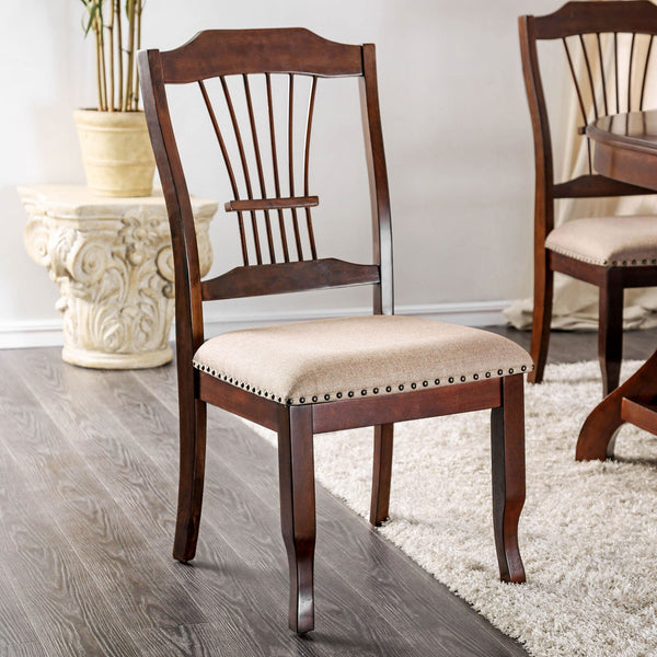Jordyn Brown Cherry/Beige Side Chair (2/CTN)