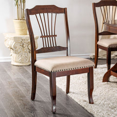 Jordyn Brown Cherry/Beige Side Chair (2/CTN)