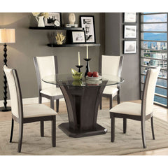MANHATTAN I Gray 7 Pc. Round Dining Table Set