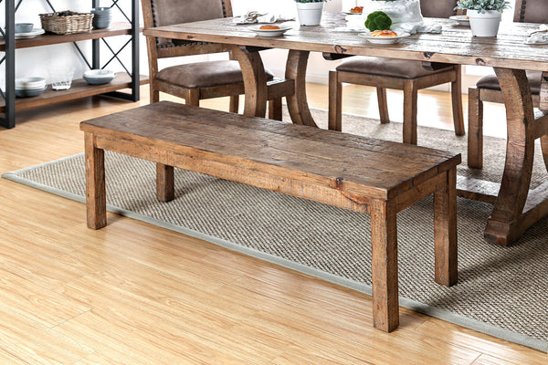 GIANNA Rustic Pine Wooden Bench