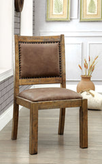 GIANNA Rustic Pine/Brown Side Chair (2/CTN)