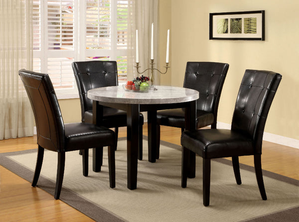 Marion I Espresso 5 Pc. Round Dining Table Set