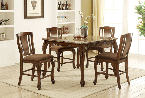 JOHANNESBURG Brown Cherry, Brown 5 Pc. Counter Ht. Table Set