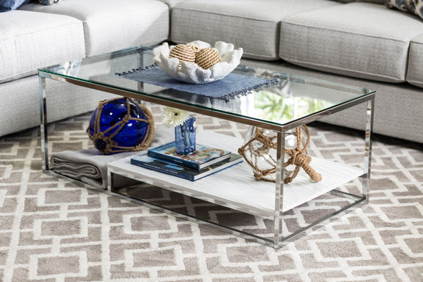 VENDI White/Chrome Coffee Table