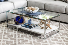 VENDI White/Chrome Coffee Table
