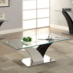 SLOANE White/Dark Gray/Chrome Coffee Table