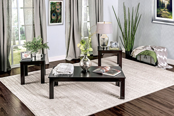 Bay Square Black 3 Pc. Coffee Table Set