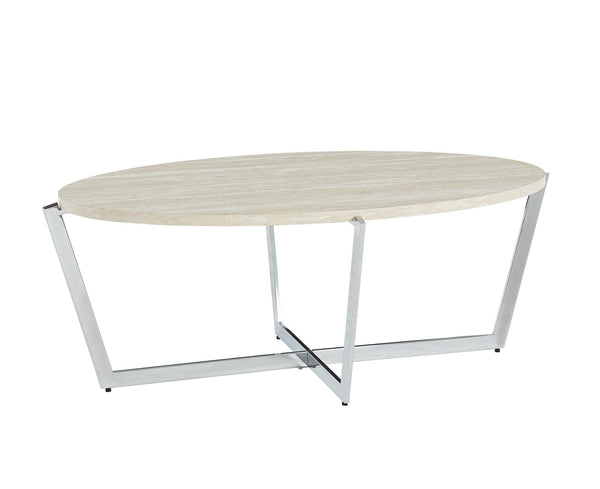 Madisyn White/Chrome Coffee Table