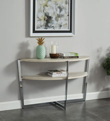 Madisyn White/Chrome Sofa Table