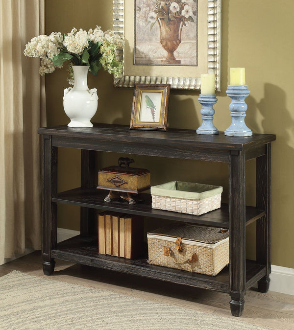 Suzette Antique Black Sofa Table, Antique Black