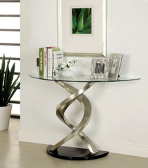 NOVA Satin Plated/Black Sofa Table