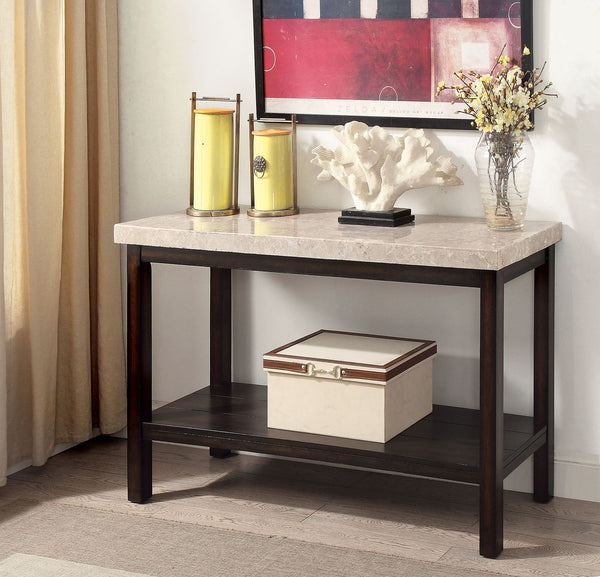 Calgary Dark Walnut/Ivory Sofa Table