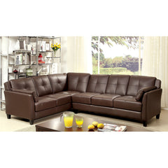 PEEVER Brown Sectional, Brown (K/D)