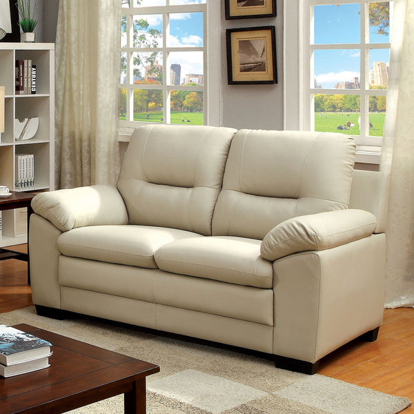 PARMA Warm Gray Love Seat, Ivory