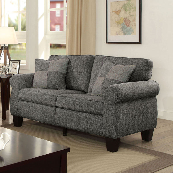 Rhian Dark Gray Love Seat, Dark Gray