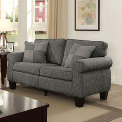 Rhian Dark Gray Love Seat, Dark Gray