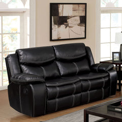 GATRIA Black Love Seat w/ 2 Recliners