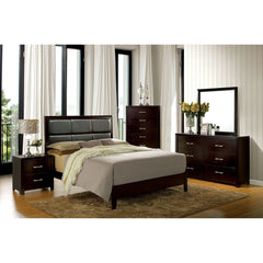 JANINE Espresso 5 Pc. Queen Bedroom Set w/ Chest