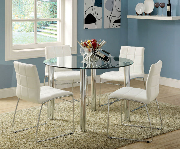 Kona I White 5 Pc. Round Dining Table Set