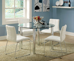 Kona I White 5 Pc. Round Dining Table Set