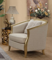Cora Modern Sofa and Loveseat in Antique Gold Wood Finish by Cosmos Furniture