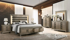Coral 6Pc Modern Bedroom Set in Bronze Finish by Cosmos Furniture