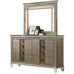 Coral 6Pc Modern Bedroom Set in Bronze Finish by Cosmos Furniture