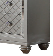 Shiney Contemporary Style Dresser in Silver finish Wood
