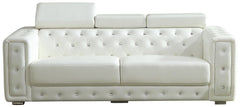 Charlise Modern Style White Sofa in Faux Leather