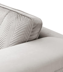 William Modern Style Gray Loveseat with Metal legs