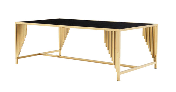 Belva Modern Style Marble Coffee Table with Metal Base