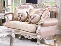 Daisy Traditional Style Loveseat in Pearl finish Wood