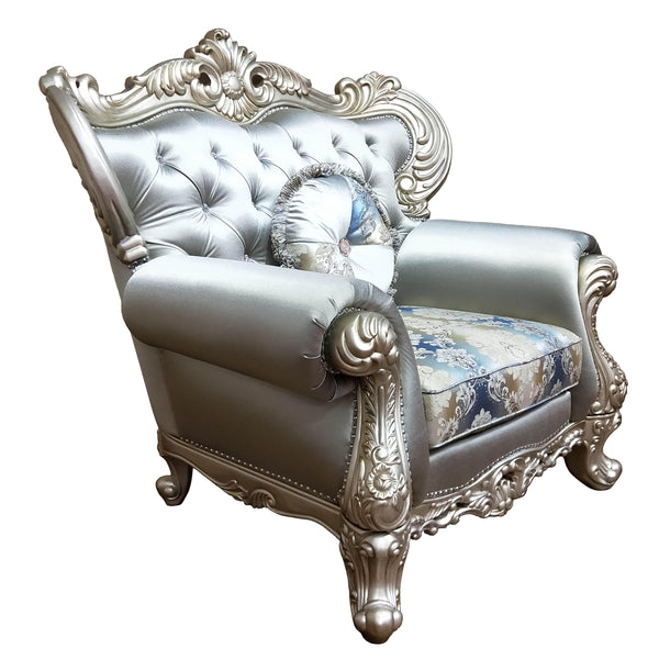 Ariel Transitional Style Chair in Silver finish Wood