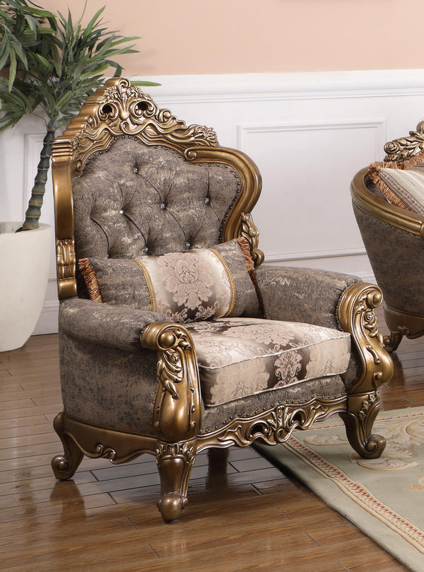 Amelia Traditional Style Chair in Bronze finish Wood