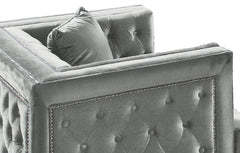 Kendel Silver Modern Style Gray Chair with Acrylic Legs