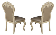 Miranda Transitional Style Dining Side Chair in Gold finish Wood