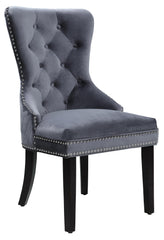 Bronx Transitional Style Silver Dining Chair in Walnut Wood