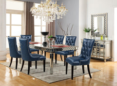 Brooklyn Contemporary Style Dining Table in Silver finish Wood