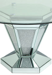 Diva Modern Style Dining Table in Silver and Glass