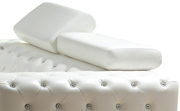 Charlise Modern Style White Loveseat in Faux Leather