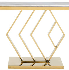 Gamila Modern Style Marble Console Table with Metal Base