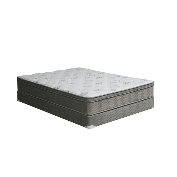 ALEKSA White, Gray 11" Euro Top Mattress, Cal.King