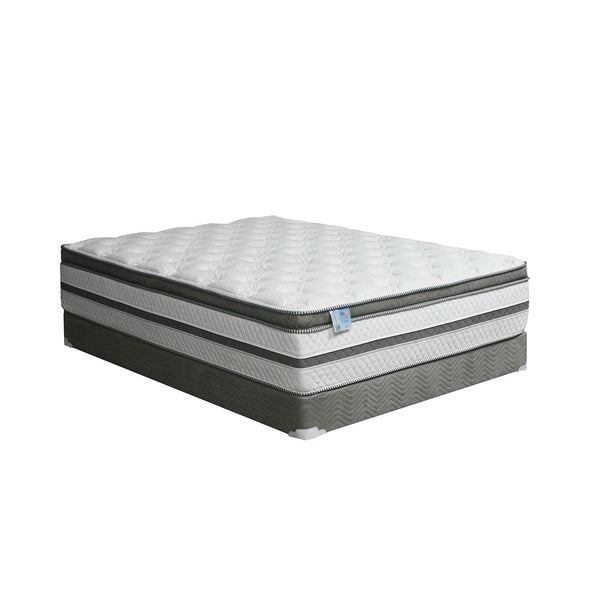 SIDDALEE White/Gray 16" Euro Pillow Top Mattress, Cal.King