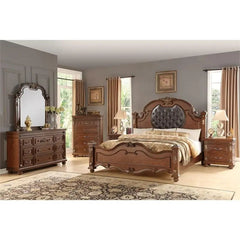 Destiny 6Pc Traditional Bedroom Set in Cherry Finish by Cosmos Furniture