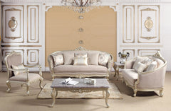 Elanor Traditional Sofa and Loveseat in Champagne Wood Finish by Cosmos Furniture