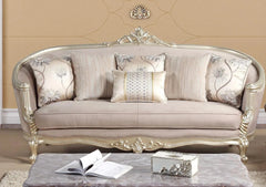 Elanor Traditional Sofa and Loveseat in Champagne Wood Finish by Cosmos Furniture