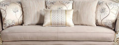 Elanor Traditional Sofa and Loveseat in Champagne Wood Finish by Cosmos Furniture