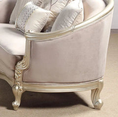 Elanor Traditional Sofa and Loveseat in Champagne Wood Finish by Cosmos Furniture