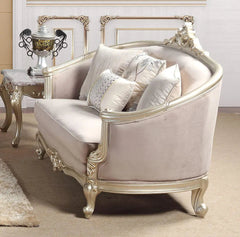 Elanor Traditional Sofa and Loveseat in Champagne Wood Finish by Cosmos Furniture